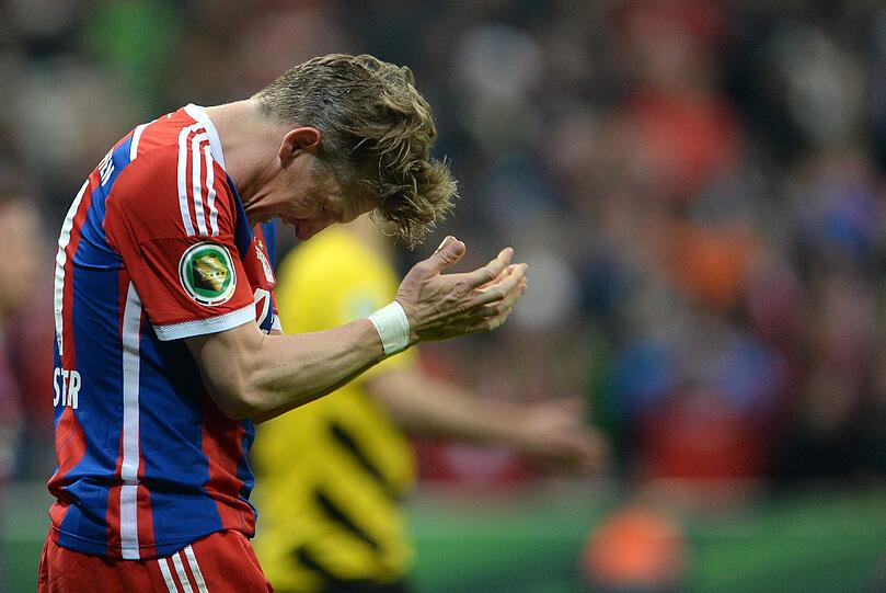 Konnte es nicht fassen, dass seine Kopfbälle gegen den BVB nicht rein wollten: Bastian Schweinsteiger