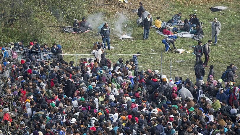 Flüchtlinge warten an der slowenisch-österreichischen Grenze, um nach Deutschland oder Schweden weiterzuziehen. In Passau wird der Platz immer knapper. Flüchtlinge warten an der slowenisch-österreichischen Grenze, um nach Deutschland oder Schweden weiterzuziehen. In Passau wird der Platz immer knapper.