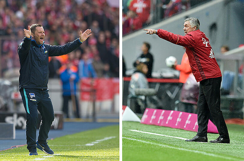 Erstmals treffen Pal Dardai (l.) und Carlo Ancelotti aufeinander.