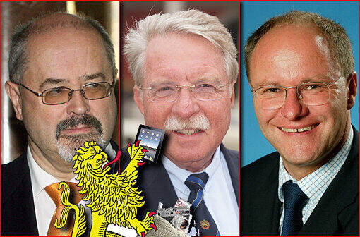 Im Fokus des Obersten Rechnungshofs: Ex-Innenstaatssekretär Jürgen W. Heike (l.), Ex-Umweltminister Otmar Bernhard (m.), CSU-Fraktionsvize Alexander König (r.).