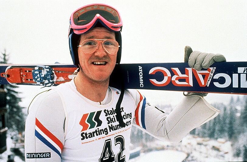 Der echte Wahnsinnige und Publikumsliebling: Michael Edwards im Februar 1988 bei den Olympischen Winterspielen in Calgary.