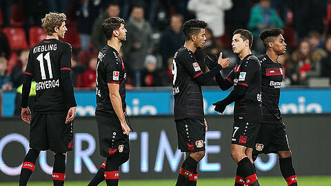 So wollen die Spieler von Bayer Leverkusen auch am Dienstag im Champions-League-Gruppenspiel bei ZSKA Moskau jubeln.