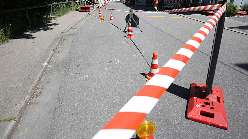 Der Unfallbereich ist abgesperrt.