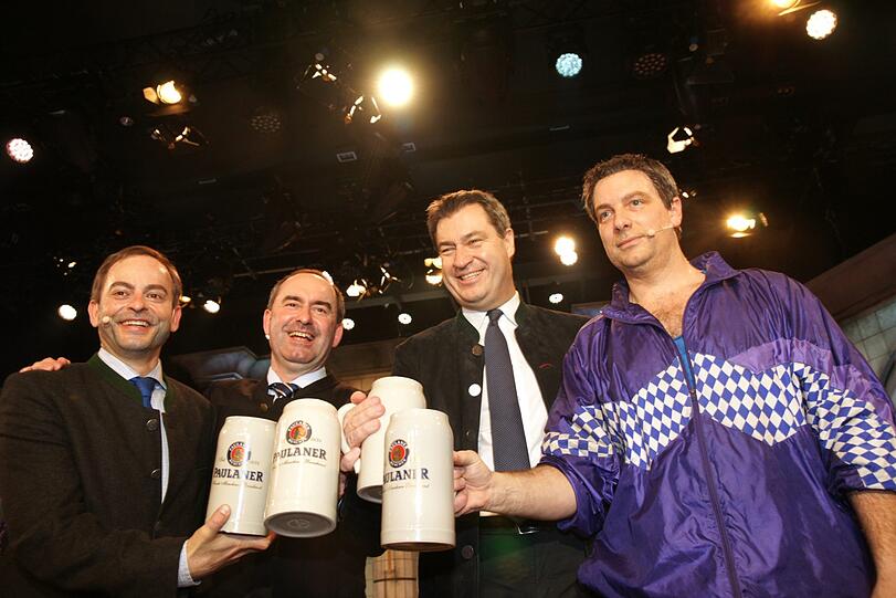 Florian Fischer, Hubert Aiwanger, Markus Söder und Stefan Zinner.