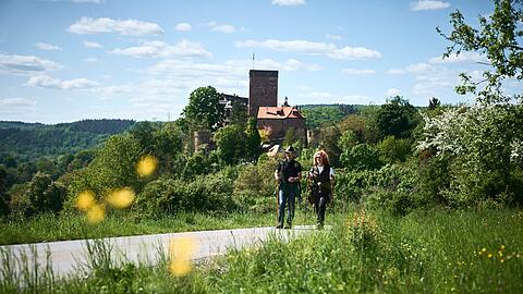 Schloss Gamburg im Taubertal: In seinem Gro&szlig;en Saal befinden sich die &auml;ltesten weltlichen Wandmalereien n&ouml;rdlich der Alpen und sind die einzigen erhaltenen Originalmalereien eines mittelalterlichen Gro&szlig;en Saals.
