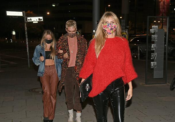 Heidi Klum mit Tochter Leni, Bill Kaulitz am Soho House in Berlin am 22.10.2020. Heidi Klum mit Tochter Leni, Bill Kaulitz am Soho House in Berlin am 22.10.2020.