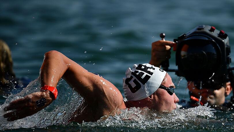 Strebt im Freiwasser auch über 10 Kilometer den Sieg an: Florian Wellbrock in Aktion.