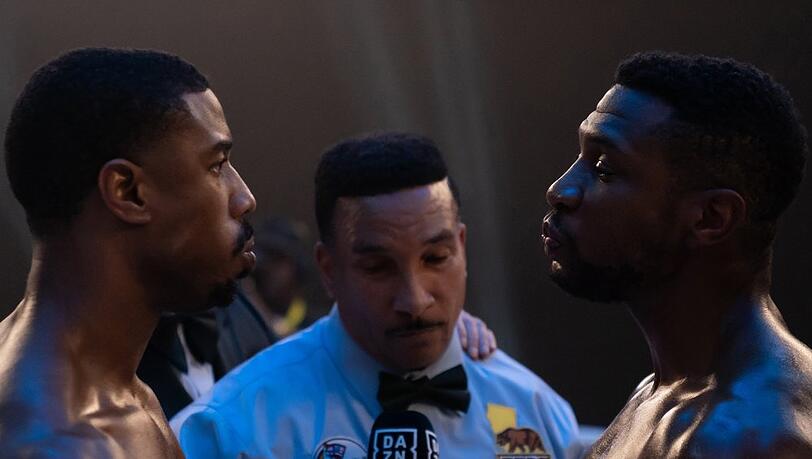 In "Creed III" bekommt es Adonis "Donnie" Creed (Michael B. Jordan, l.) mit einem alten Bekannten zu tun, der nicht gut auf ihn zu sprechen ist.