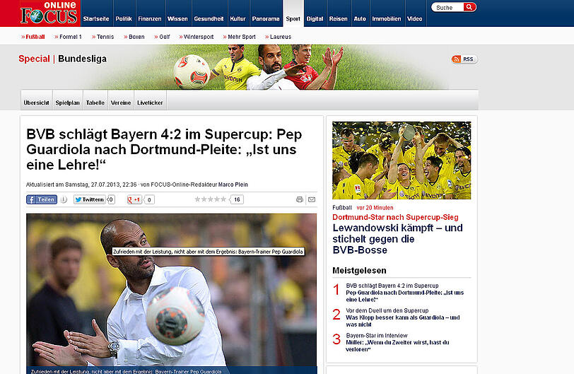 Das schreiben die deutschen Medien über den 4:2-Erfolg des BVB im Supercup.