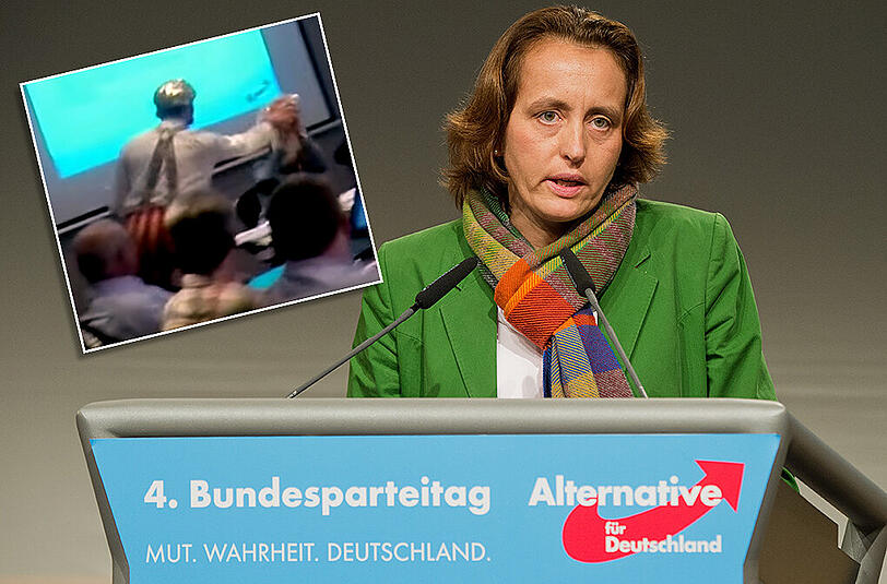 AfD-Politikerin Beatrix von Storch wurde mit einer Torte angegriffen.