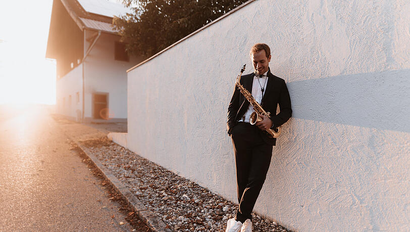 Lorenz Sirtl mit Saxofon. Lorenz Sirtl mit Saxofon.