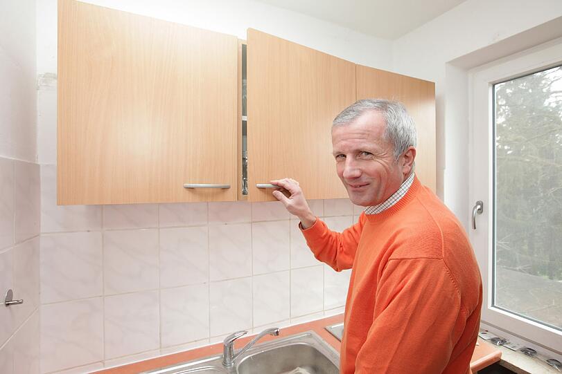 Frank Arndt in seiner neuen Wohnung.