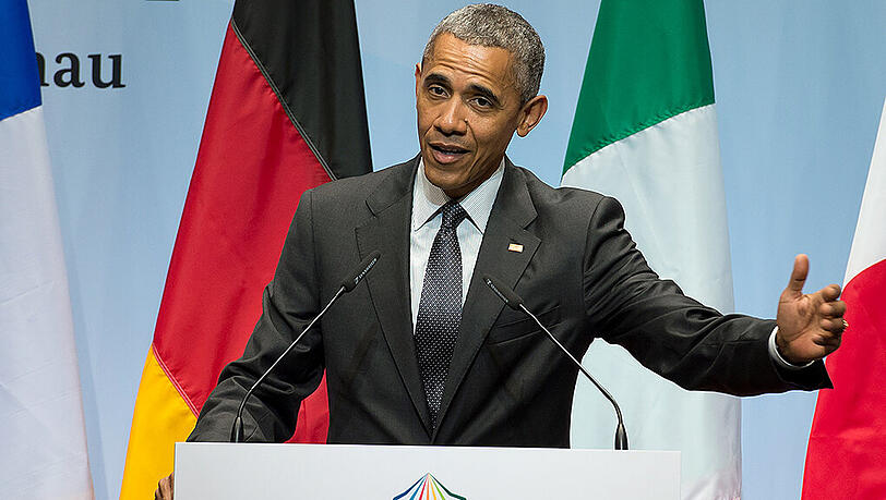 US-Präsident Barack Obama bei der Abschluss-Pressekonferentz zum G7-Gipfel in Elmau. US-Präsident Barack Obama bei der Abschluss-Pressekonferentz zum G7-Gipfel in Elmau.