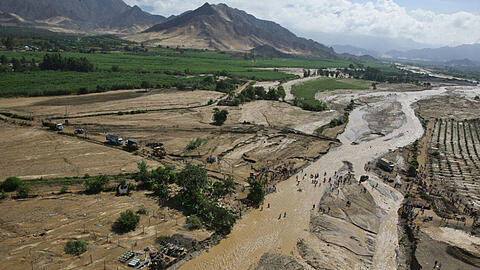 Die überschwemmte Region um Trujillo in Peru.