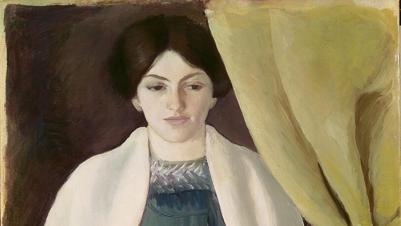Das "Portrait mit Äpfeln" von 1909 ist vielleicht das schönste Bild, das August Macke von seiner damals schwangeren Frau Lisbeth gemalt hat. Das "Portrait mit Äpfeln" von 1909 ist vielleicht das schönste Bild, das August Macke von seiner damals schwangeren Frau Lisbeth gemalt hat.