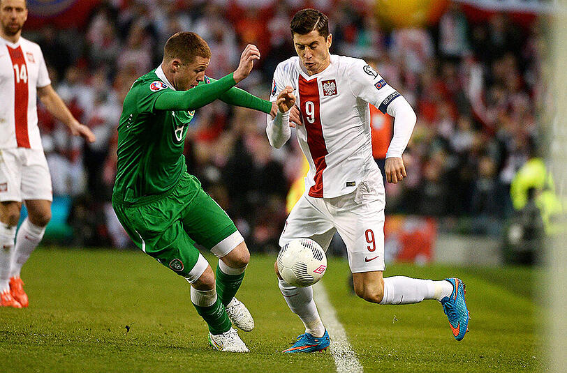 Für Polen spielt Robert Lewandowski gegen seine Teamkollegen. Am Montag geht es für Polen dann gegen Schlusslicht Gibraltar.