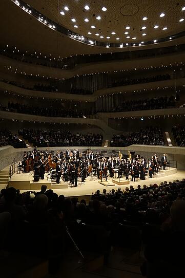 Das Bayerische Staatsorchester in der Hamburger Elbphilharmonie.