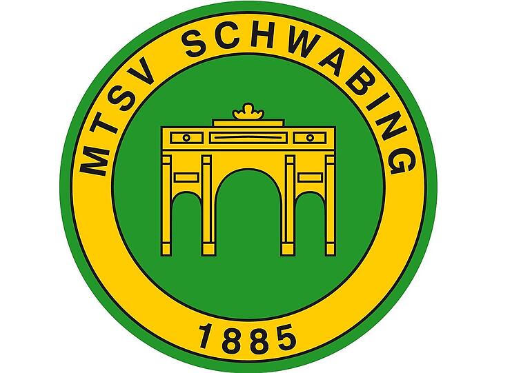 Gelbes Siegestor auf grünem Grund: Das Emblem des MTSV-Schwabing