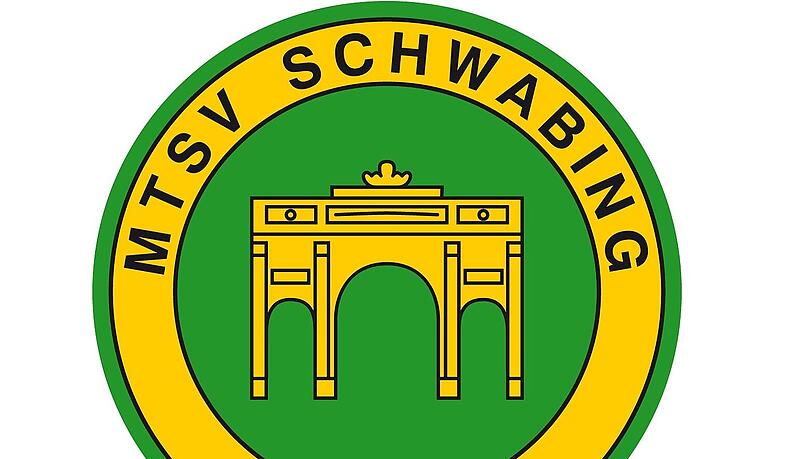 Gelbes Siegestor auf grünem Grund: Das Emblem des MTSV-Schwabing Gelbes Siegestor auf grünem Grund: Das Emblem des MTSV-Schwabing