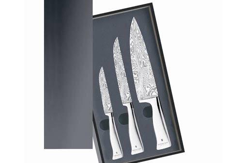 WMF Messerset 3-teilig, Grand Gourmet Damasteel. Wert 747 Euro.