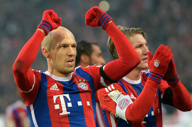 Arjen Robben und Bastian Schweinsteiger beim Spiel gegen den VfB Stuttgart.