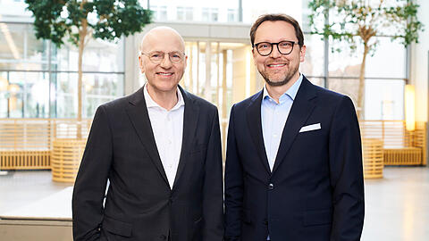 Die Doppelspitze der Messe M&uuml;nchen: Reinhard Pfeiffer und Stefan Rummel.