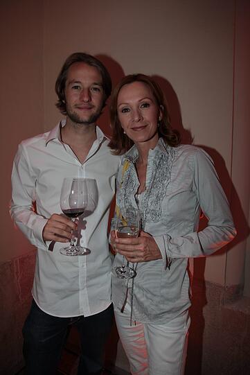 Lauterbachs großer Sohn Oscar (23) mit seiner Mutter, der Schauspielerin Katja Flint, bei einer Film-Party in München.