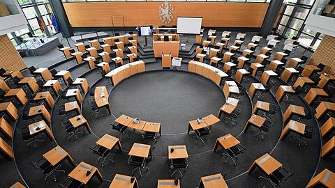 Der Plenarsaal des Thüringer Landtags.