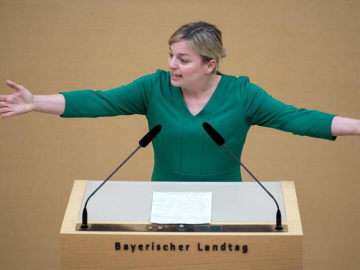 Katharina Schulze, Fraktionsvorsitzende der Fraktion Bündnis 90/Die Grünen, spricht. Foto: Sven Hoppe/dpa/Archivbild