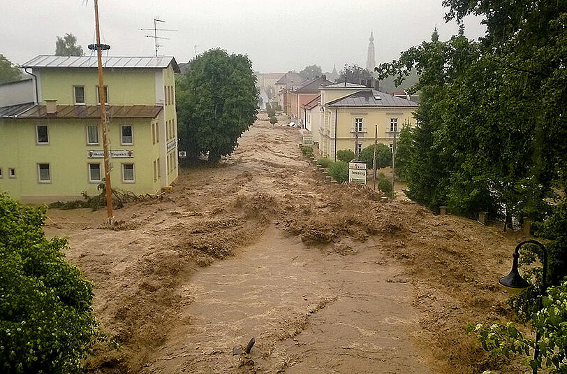 Das Hochwasser in Simbach im Landkreis Rottal-Inn.