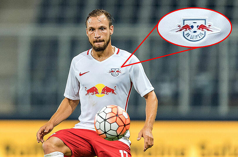 Verhängnisvolle Verwechslung: statt Salzburg prangt Leipzig von Andres Ulmers Brust.