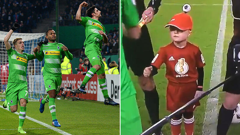 Mit den Händen hat's Lars Stindl gerade: Erst das Hand-Tor gegen den FC Ingolstadt, jetzt das fehlende Händeschütteln beim Pokal-Einlaufkind. Aber sportlich läuft's beim Gladbacher.
