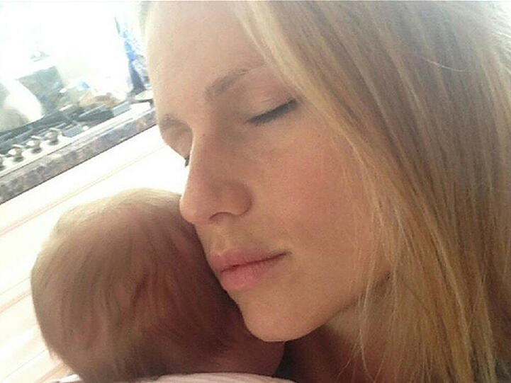 Michelle Hunziker mit ihrer zwei Monate alten Tochter Celeste