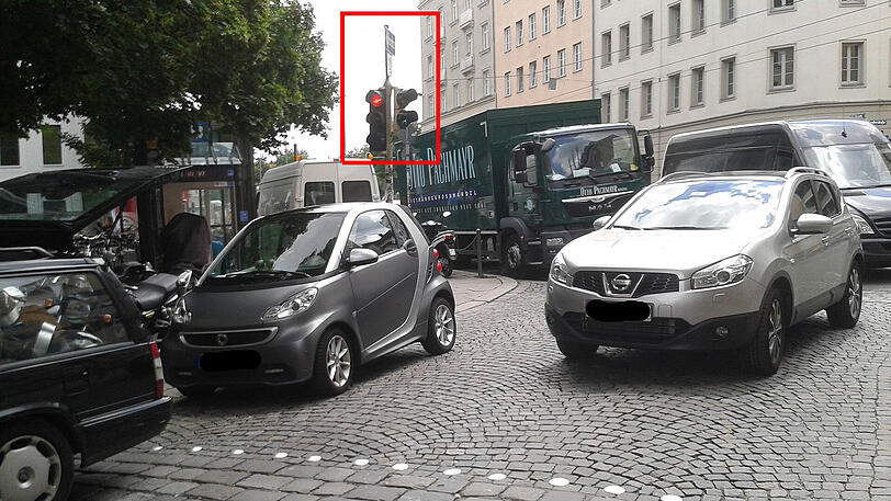 Der Falsch-Parkplatz an der Reichenbachstraße.