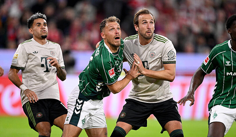 Zwei Tore gegen Bremen: Kane (r.).