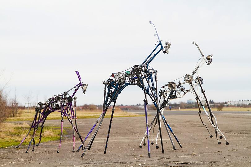 Originell: Die Gruppe Foolpool hat aus alten Radl-Teilen Tiere gebaut.