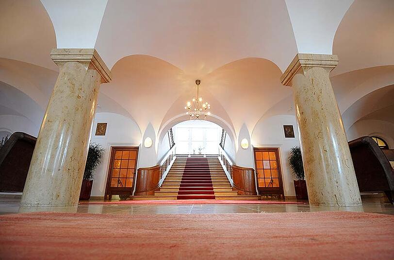 Die Lobby von Schloss Elmau.