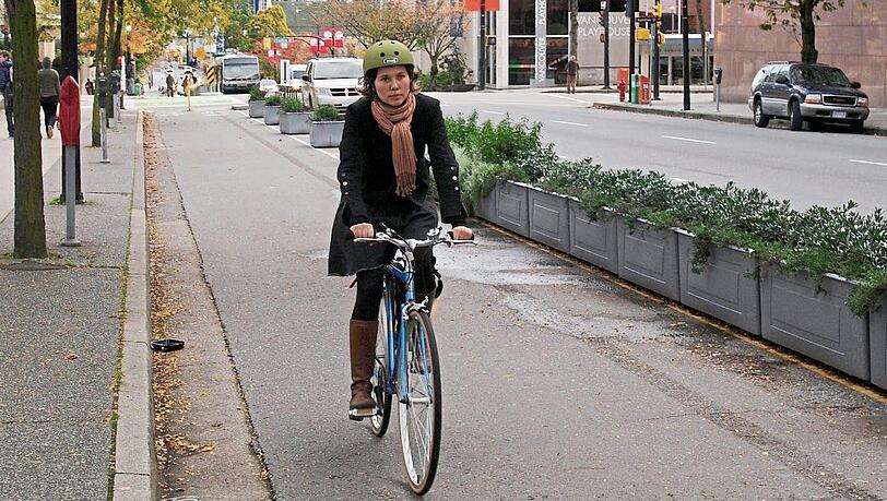 Vancouver hat schon geschützte Fahrradspuren. Vancouver hat schon geschützte Fahrradspuren.