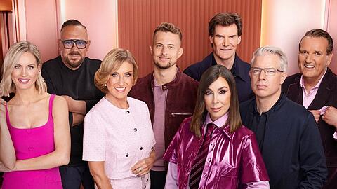 V. l.: Janna Ensthaler, Andreas Herb, Dagmar W&ouml;hrl, Johannes Kliesch, Judith Williams, Carsten Maschmeyer, Frank Thelen und Ralf D&uuml;mmel gehen in der neuen Staffel auf die Jagd nach den besten Deals.