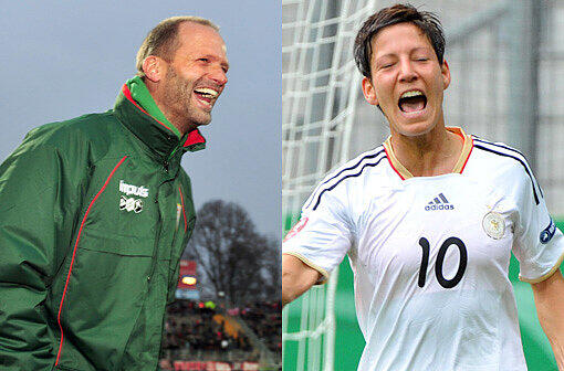 Kommen auch aus dem gleichen Sport: Fußballtrainer Holger Fach und die deutsche Nationalspielerin Linda Bresonik. Gerüchten zufolge soll Bresonik vor ihrer Beziehung zu Fach eher dem weiblichen Geschlecht zugetan gewesen sein.