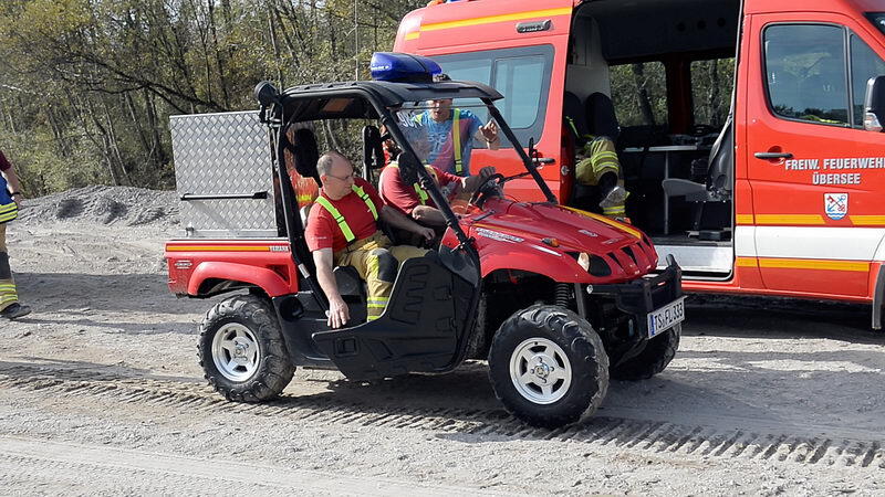 An einer Kies-Entnahmestelle am Fluss Tiroler Achen ereignete sich der schwere Unfall.