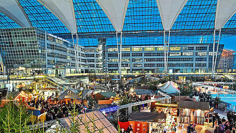 Der Wintermarkt auf dem Münchner Flughafen: Hier ereignete sich der Vorfall. (Archivibild) Der Wintermarkt auf dem Münchner Flughafen: Hier ereignete sich der Vorfall. (Archivibild)