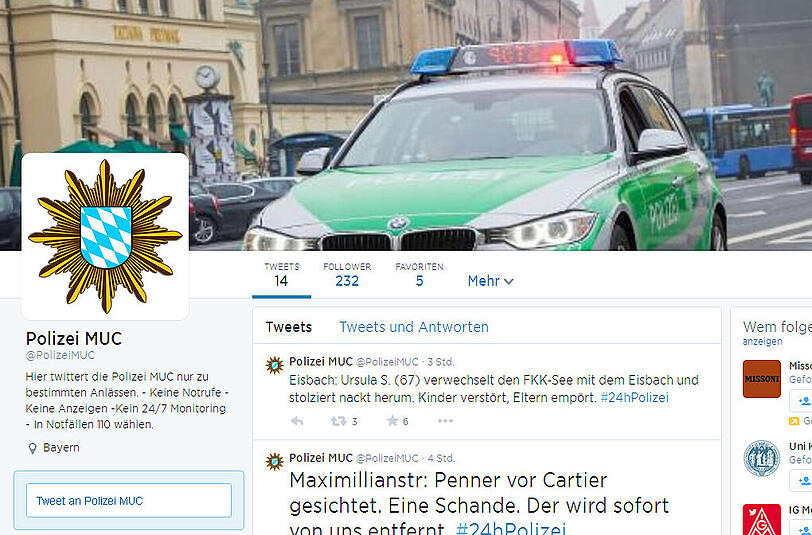 Hinter dem Account @PolizeiMuc stecken keine Polizisten.