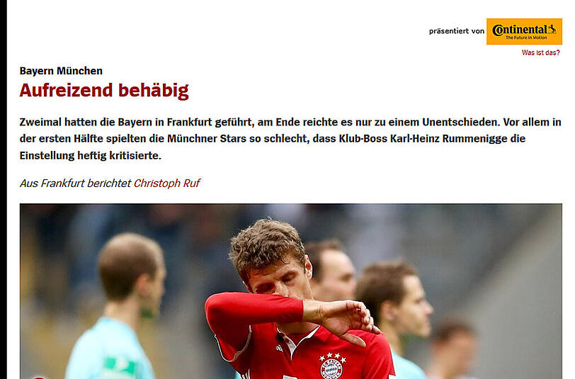 Scharfe Kritik an der Einstellung der Bayern-Profis übt "Spiegel Online".