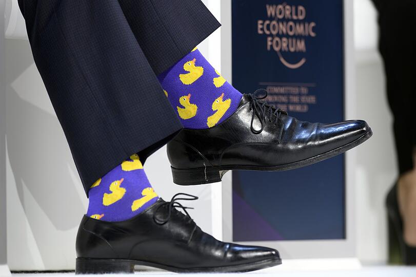 Das Schnattern in Davis geht weiter. Am 25. Januar trug Trudeau Socken mit gelben Entchen.