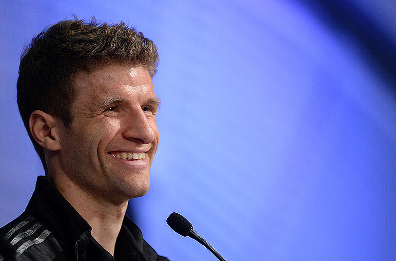 In Sachen Sprüche klopfen schon in Bestform: Bayerns Thomas Müller.