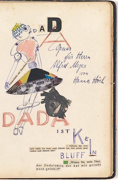 Hannah Höch in Mayers Gästebuch II, 1920. Hannah Höch in Mayers Gästebuch II, 1920.