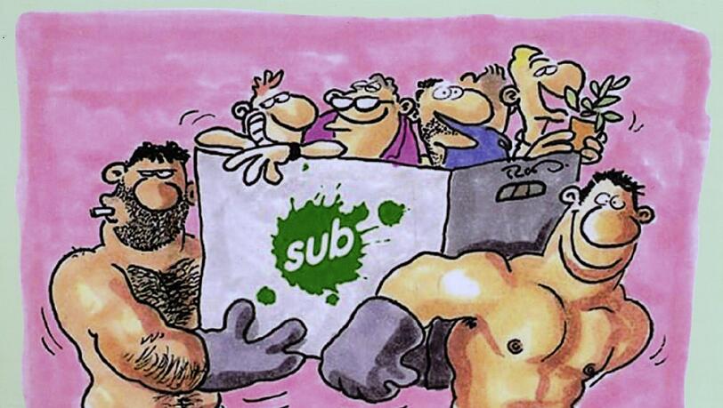 Der Cartoonist Ralf König hat für den Umzug der schwulen Beratungsstelle eine eigene Zeichung gefertigt. Der Cartoonist Ralf König hat für den Umzug der schwulen Beratungsstelle eine eigene Zeichung gefertigt.