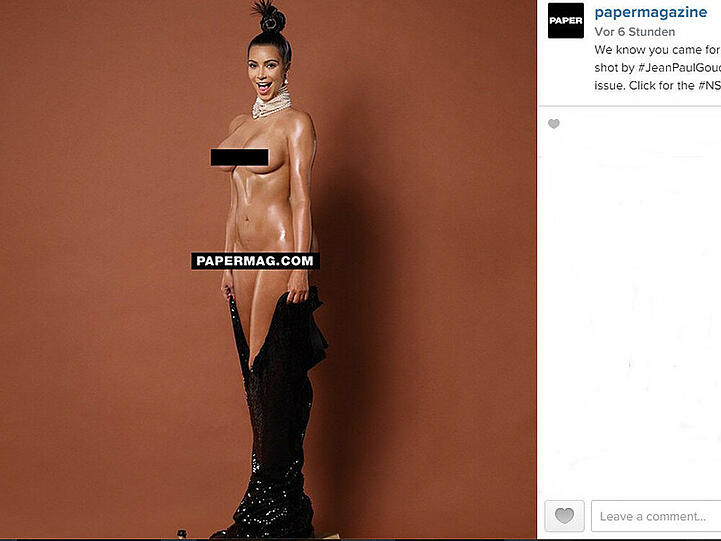 Das Nacktbild von Kim Kardashian aus dem Fotoshooting für das "Paper Magazine" - hier in einer zensierten Version