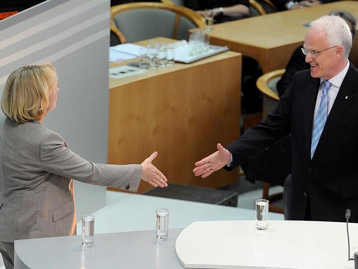 Hannelore Kraft und Jürgen Rüttgers: Reagieren sie zusammen NRW?